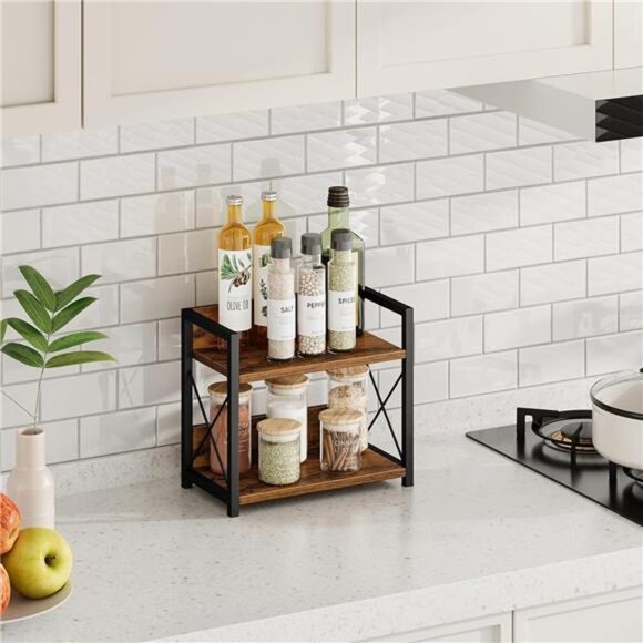 Countertop Shelf Organizer, 2 Tier Kitchen Spice Rack for Countertop - Picture 2 of 8